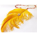 Golden Ostrich Feather Long Necklace - Detachable SOLD OUT