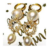 Crown pearl earrings